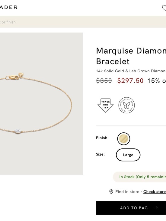 MONICA VINADER Jewelry - MONICA VINADER Gold Marquise Diamond Bracelet